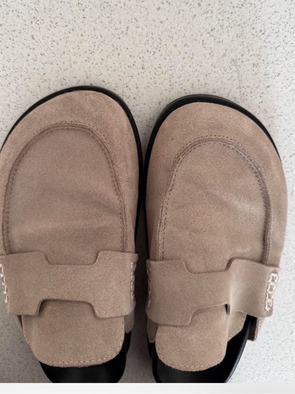 Beige Suede Women’s  Slip-On Loafers - Picture 4 of 5